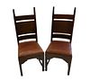 MISSION STYLE OAK SIDE CHAIRS, C. 1910, PAIR, H 45", W 18"