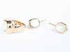 + 18KT YELLOW GOLD EARRINGS AND RING , MOONSTONE SIZE 6 