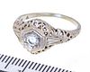 + DIAMOND AND 14KT WHITE GOLD ENGAGEMENT RING, SIZE 5 1/2 C 1910 DREICER & CO 