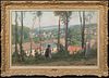 VIEW OF NESLES LA VALLEE OIL PAINTING