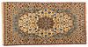 PERSIAN ISFAHAN HANDWOVEN WOOL WITH SILK HIGHLIGHTS RUG, C. 1980, W 3' 5", L 6' 