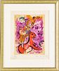 MARC CHAGALL, (FRENCH/RUSSIAN 1887–1985) LITHOGRAPH PRINTED IN COLORS ON WOVE PAPER, 1957, H 12 7/8" W 9 7/8" "L’ÉCUYÈRE AU CHEVAL ROUGE" 