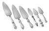 STERLING PASTRY AND CHEESE SERVERS,  FOUR L 7.5" - 11" 