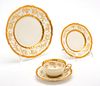 ROSENTHAL "PARZIVAL" DINNERWARE, FLORAL WITH GOLD TRIM, 70 PCS SERVICE FOR 12