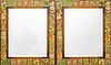JAY STRONGWATER ENAMELED AND SWAROVSKI CRYSTAL JEWELED MIRRORS, PAIR, H 28", W 22.5" 