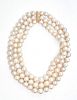 SOUTH SEA PEARL & 18KT GOLD TRIPLE STRAND NECKLACE, L 16.5", 12 - 17MM. 