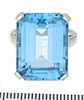 TOPAZ AND 14 KT WHITE GOLD RING SIZE 6 3/4 