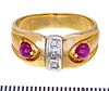 RUBY CABOCHON AND GOLD RING C 1980 SIZE 7 3/4 