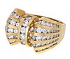18KT GOLD WITH DIAMONDS RING SIZE 6 3/4 