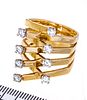 CONTEMPORARY 14KT YELLOW GOLD AND DIAMOND RING SIZE 6 3/4 
