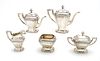 REED AND BARTON STERLING SILVER COFFEE / TEA SET, 5 PCS. #910 "GREENWICH" 84 TR OZ 