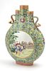 CHINESE PAINTED PORCELAIN VASE, H 13.5", L 9.5"
