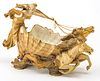 WIEN, AUSTRIA  AURORA PULLED BY WINGED HORSES &  SHELL CHARIOT, DOLPHIN BASE 1900, H 10.75" L 15.5" 