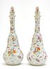 CHESLEA ENGLISH PORCELAIN WINE DECANTERS, PAIR, H 14.5", DIA 5" 