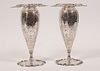 STERLING SILVER VASES, ROGER WILLIAMS CO. 22TO C 1903, PAIR H 8"