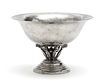 HAND WROUGHT  STERLING SILVER DANISH STYLE COMPOTE H 6.7" DIA 10" 28.9TO 