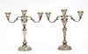 WALLACE GRAND BAROQUE  STERLING SILVER CANDELABRAS, PAIR H 13" W 12" 