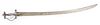 INDIAN TULWAR SWORD, 19TH C., L 32" BLADE 