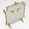 FRENCH STYLE BRASS FIREPLACE SCREEEN H 31" W 28" 