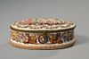 19th/20th C. Capodimonte raised bas-relief oval covered box.