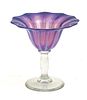 LIBBEY "MORNING GLORY" COMPOTE C 1930 H 7" DIA 7" 