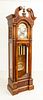 HOWARD MILLER, CARVED MAHOGANY GRANDFATHER CLOCK, H 7'10" W 2'6" D 1'4" 