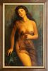 SIGNED, PORTRAIT OF A FEMALE NUDE, OIL ON CANVAS C 1950, H 46.5" W 29" 