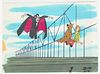 "SCOOBY-DOO" PRODUCTION ANIMATION CELS WITH HAND PAINTED BACKGROUND, C. 1970S, H 9 1/2", W 12" 