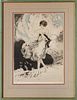 LOUIS ICART (FRENCH 1888-1950) ETCHING ON PAPER, C. 1926, H 16 1/2", W 11 7/8", "HE LOVES ME, HE LOVES ME NOT" 