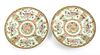 CHINESE ROSE MEDALLION PORCELAIN CHARGERS, C. 1850, PAIR, DIA 9.5"