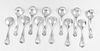 REED AND BARTON "FRANCIS I" STERLING SILVER CREAM SOUP SPOONS SET OF 12, L 5.2"  WGT 10.56  T.O 