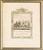 "THE BATTLE OF AUSTERLITZ" FRAMED PRINT ON PAPER, 19TH C., H 9 1/4", W 6 1/2" (IMAGE) 