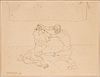 JOHN GRAHAM (AMERICAN, 1886–1961) PEN ON WOVE PAPER, 1958 H 9.375" W 12.25" UNTITLED (DANIEL AND THE LION) 