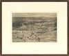 ENGRAVING ON PAPER, C. 1870, H 9", W 13.5", AERIAL VIEW OF CHICAGO BEFORE FIRE 