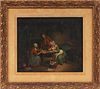FLEMISH/DUTCH OIL ON CANVAS ON BOARD, 18TH C H 8 1/2" W 10", THE FORTUNE TELLER 