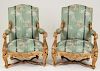PAIR OF FRENCH REGENCY GOLD LEAF ARMCHAIRS