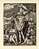 ALBRECHT DURER (GERMAN, 1471-1528), WOODCUT ON PAPER, H 5" W 3 7/8" "THE RESURRECTION FROM THE SMALL PASSION" 