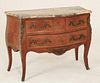 FRENCH LOUIS XV STYLE BOMBE SHAPED COMMODE