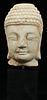 ASIAN CARVED MARBLE BUDDHA HEAD C. 1900 H 11" 