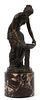 NEOCLASSICAL STYLE BRONZE SCULPTURE, H 10", DIA 4", ALLEGORICAL WOMAN 
