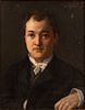 MALHIEU OIL ON PAPER, LAID DOWN ON CANVAS, RELINED, 1870 H 10.25" W 7.75" PORTRAIT OF A GENTLEMAN 