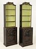 PAIR OF ENGLISH  CHINOISERIE LACQUERED BOOKCASES