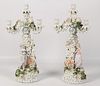 PAIR OF CONTINENTAL PORCELAIN CANDELABRA