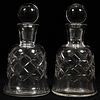 BACCARAT CRYSTAL DECANTERS PAIR H 9.25" W 4.75" 