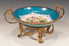 FRENCH SEVRES STYLE PORCELAIN COMPOTE, C. 1900 H 6", W 12"