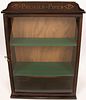 REISS-PREMIER PIPES WOOD DISPLAY CASE WITH TWO INTERIOR SHELVES H 27" W 20" L 8.5" 