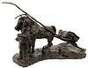 RUSSIAN BRONZE, SIGNED 'TARTER' NATIVE  WITH PACKHORSE #1/10  C. 1938- H 12" L 19"