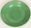 CHINESE GREEN GLAZED PORCELIAN PLATE CIRCA 1900 DIA 8" 