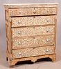 DAMASCUS MOTHER OF PEARL & BONE INLAY CHEST H 54", W 45"