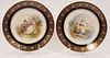 FRENCH SEVRES PORCELAIN PLATES, SIGNED BERTRAN, 19TH C PAIR, DIA 9" 